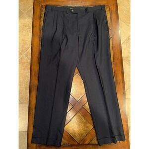 Lauren Ralph Lauren 40x32 Black Total Comfort Pleated Wool Men's Dress Pants